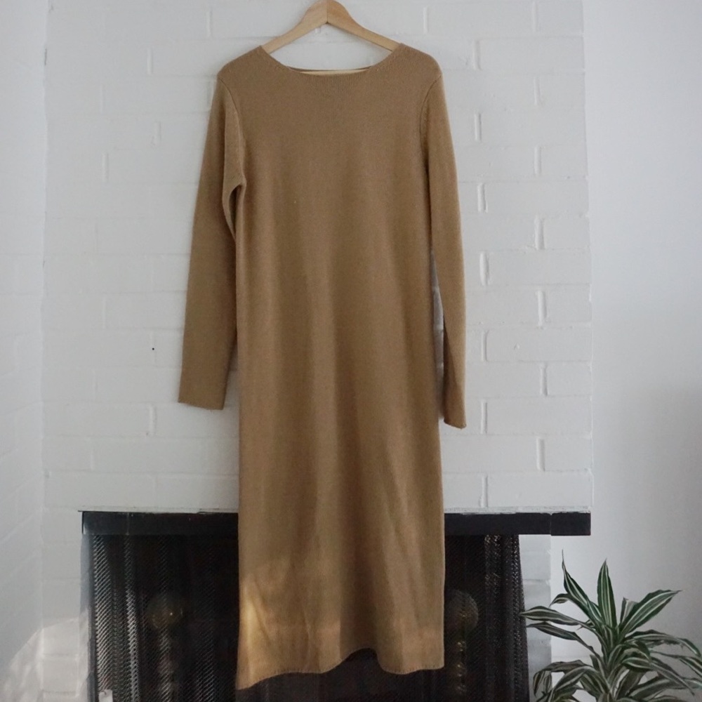 Lumière Sweater Dress - Camel color